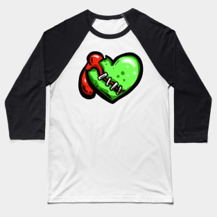 Zombie Love Heart Halloween Blood N Bones Baseball T-Shirt